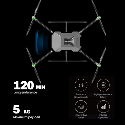 Advanced 120 Minute Endurance Carbon Fiber Inspection Drone Real-time Data Thermal Imaging Camera for Railway Bridge Inspections